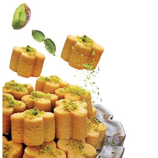 شیرینی نخودچی با پسته راز 500 گرم شیرینی نخودچی با پسته راز 500 گرم