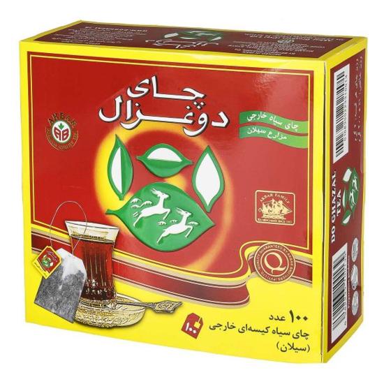 چای دوغزال سیاه کیسه ای قرمز 100 عدد چای دوغزال سیاه کیسه ای قرمز 100 عدد