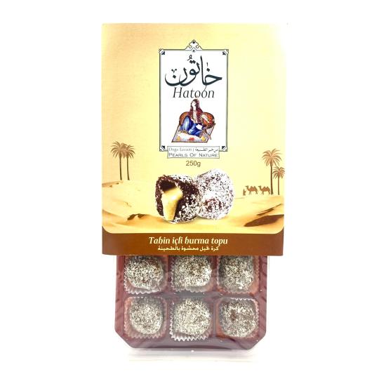 ترافل خرمایی مغز نارگیل خاتون 200 گرم