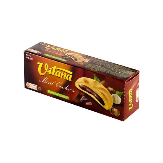 مینی کوکی کرم کاکائویی با مغز فندق مینی کوکی کرم کاکائویی با مغز فندق