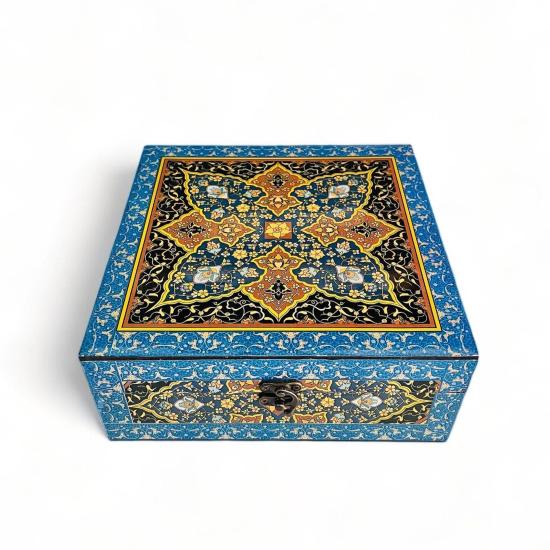 Scatola regalo zafferano con design Khatam