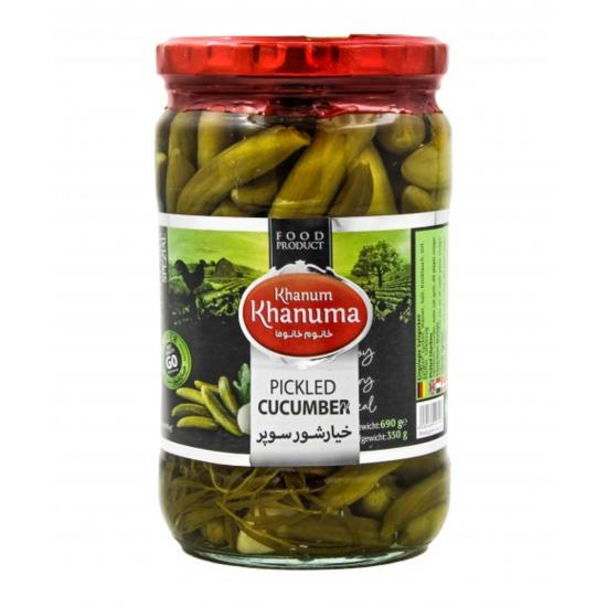 خیارشور سوپر ریز خانوم خانوما 700 گرمی خیارشور سوپر ریز خانوم خانوما 700 گرمی