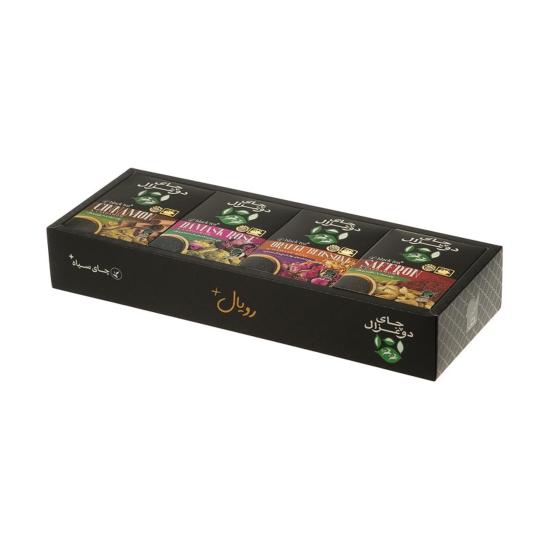 چای سیاه طعمدار دو غزال مجموعه 4 عددی چای سیاه طعمدار دو غزال مجموعه 4 عددی