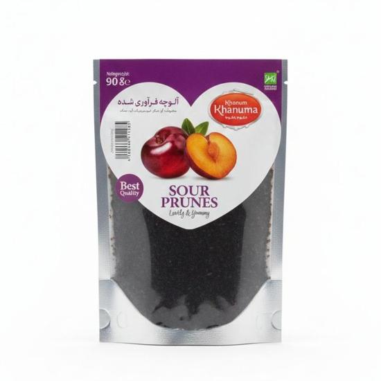 آلوچه فرآوری‌شده بدون هسته خانوم 90 گرم