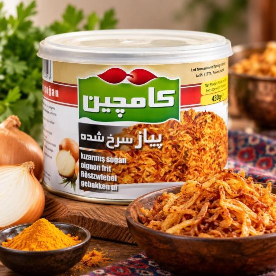 کنسرو پیاز سرخ‌شده کامچین  430 گرم