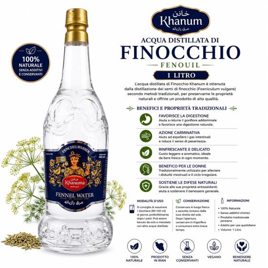 Acqua Distillata di Finocchio Khanum 1 Litro