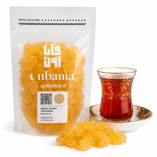 Cristalli di Zucchero allo Zafferano Nabat 500 g Cristalli di Zucchero allo Zafferano Nabat 500 g