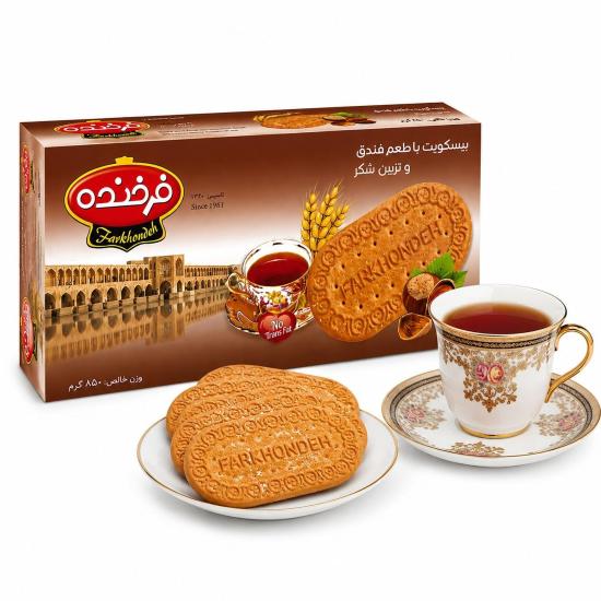 بیسکویت با طعم فندق و تزیین شکر فرخنده 850 گرم