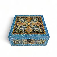 Scatola regalo zafferano con design Khatam