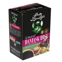 چای پاکتی سیاه تکه های گل سرخ و هل