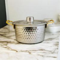 Set di pentole in acciaio inossidabile martellato, 3 pezzi