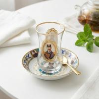 ست استکان نعلبکی کمر باریک شاهعباسی 6 نفره