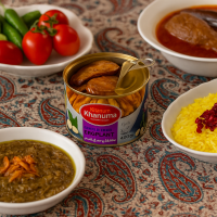 کنسرو بادمجان سرخ شده خانوم خانوما