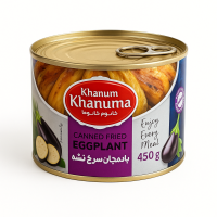 کنسرو بادمجان سرخ شده خانوم خانوما