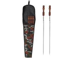 سیخ استیل جگر 6 عددی به همراه غلاف برزنتی