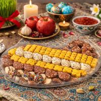 میکس شیرینی خانگی طرح ترمه هیلدا 800 گرم